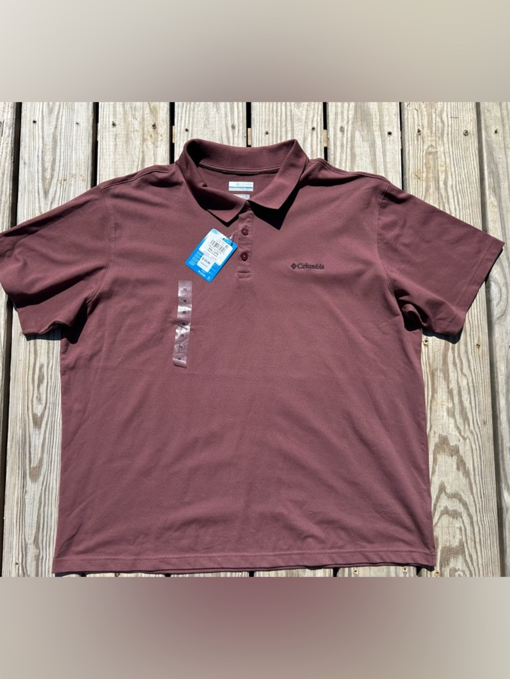 Columbia Wingard Solid Pique Short Sleeve Polo Shirt Purple Size 2XL NEW NWT